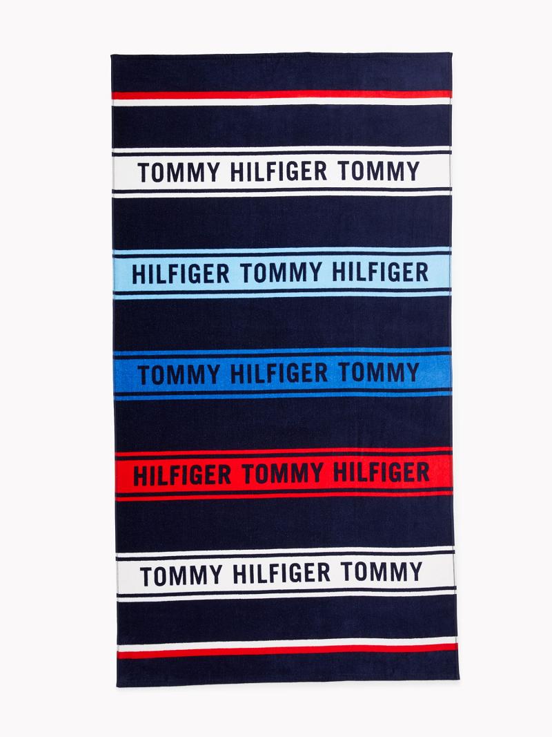 Férfi Tommy Hilfiger Logo Stripe Beach Towel Úszóruhák Színes | HU 885SGL